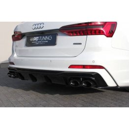 Диффузор заднего бампера с имитацией насадок на Audi A6 C8 S-Line